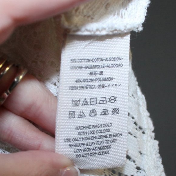 Free People Maisie Lace Peplum Tank Top White S-M - Picture 15 of 16